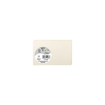 Image of Clairefontaine Ref 11486C Pollen Iridescent Card (Pack of 25 Sheets) 82 x 128mm Sized, 210gsm Grained Card, Acid Free, Inkjet &amp; Laser Printer Compatible Cream