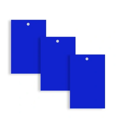 Image of Blue Gift Hang Tags Shaped Kraft Card Paper Clothing Price Labels 60mm x 40mm (Pack of 100)