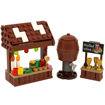 Image of Christmas Market &amp; Mulled Wine Stand Made with Genuine LEGO parts Instructions Included