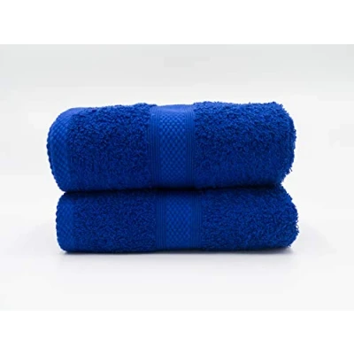 Image of Lex&#039;s Linens Pack of 2 100% Combed Cotton Royal Blue Hand Towels