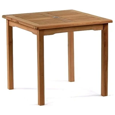 Image of BrackenStyle 80cm Square Grade A Teak Wooden Garden Dining Table 80x80cm Wood Outdoor Bistro Style