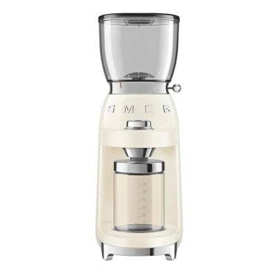 Image of Smeg CGF11CRUK Coffee Grinder, Stainless Steel, 150 W, 350 Grams