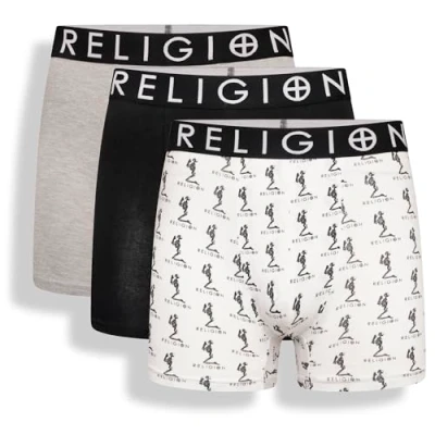 Image of Religion Mens &#039;RGN09&#039; Essential X Large 3 Pack Tag Free Cotton Boxer Shorts (XL, Assorted)