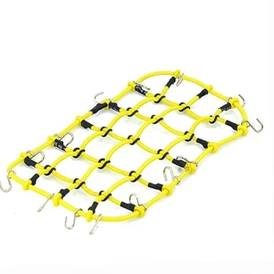 Image of WANGCL RC Cargo Net Roof Rack Accessories Elastic Storage with Hook for 1/10 Car Crawler Monster Trucks Compatible D90 SCX10 90046 Traxxas TRX 4 Yellow