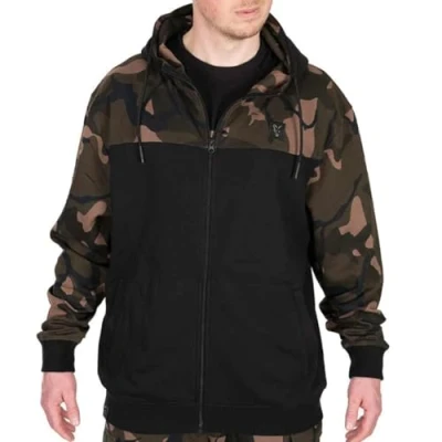 Image of Fox LW Black/Camo Split zip Hoody M Fishing jacket