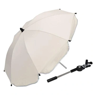 Image of Perfeclan Adjustable Baby Umbrella Children Pram Pushchair Shade Canopy Cover Parasol with Clip, White