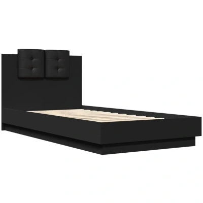 Image of vidaXL Bed Frame without Mattress Black 90x190 cm Single