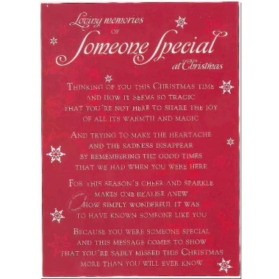 Image of Grave Card Loving Memories Of Someone Special At Christmas Free Holder CM05