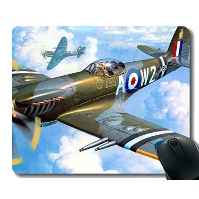 Image of Mousepad Anti Slip Mouse Pad,Warplane Spitfire Machine Art Mat,Non Rubber Base