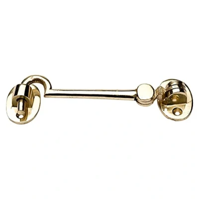 Image of Merriway BH02550 Solid Brass Silent Cabin Door Hook and Eye Catch, 150mm (6 inch)
