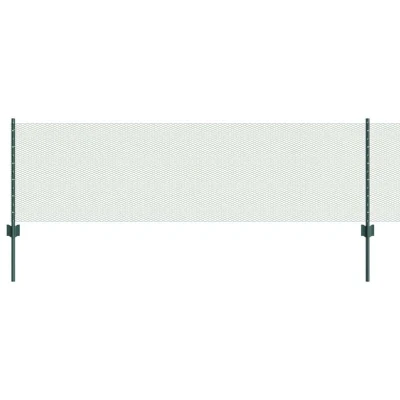 Image of vidaXL Fence Posts 11 pcs U Channel Green 60 cm Steel