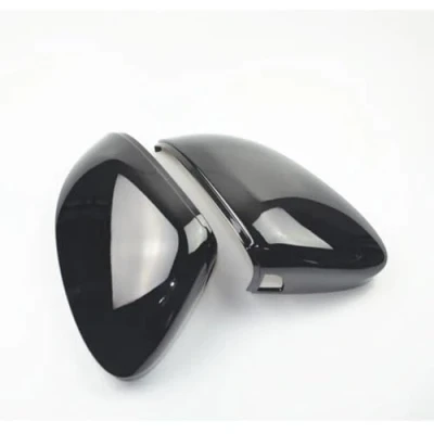 Image of Compatible With VW For Golf 8 MK8 R GTI RLine W/Lane Assist 2020 2021 2022 Carbon Fiber Pattern Look Side Wing Rear View Mirror Cover Case Cap Casing(Black)