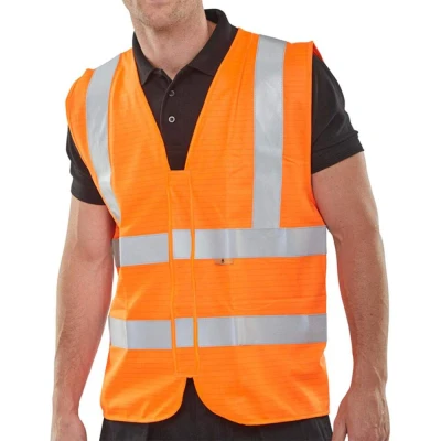 Image of FIRE RETARDANT HI VIS WAISTCOAT ORANGE XXXXL