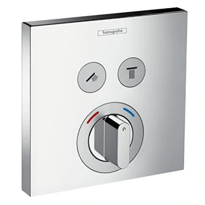 Image of hansgrohe ShowerSelect shower mixer conceiled for 2 functions, tap square, single lever mixer, chrome, 15768000