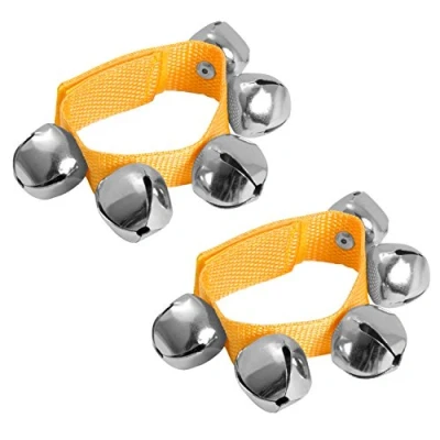 Image of TIGER BEL7 CL Wrist Jingle Bells Adjustable Pair of Adult Strap Metal Musical Rhythm Bracelet Suitable for Any Age 3+ Children Ankle Bands, Percussion, Musicals, Festivals