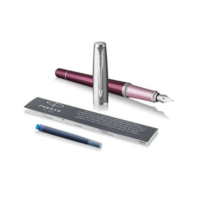 Image of Parker Urban Fountain Pen, Premium Dark Purple with Fine Nib and Blue Ink Refill, 1931567