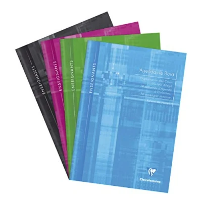 Image of Clairefontaine Ref 3069C Undated Record Book (36 Sheets) A4 (210 x 297mm), 6 Columns Squares Per Week), 19 Weeks, French Writing Random Colour