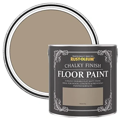 Image of Rust Oleum Light Brown Scratch Resistant Floor Paint in Matt Finish Warm Clay 2.5L