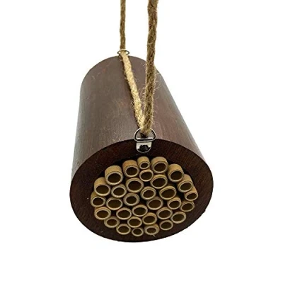 Image of VIE Naturals Bamboo Barrel Bee House, 15x9x9cm, Multicolor, One Size