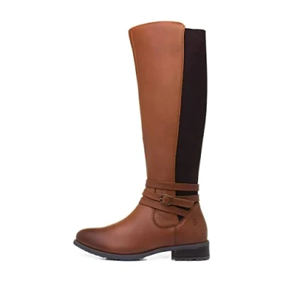 Image of Hush Puppies Women&#039;s Vanessa Mid Calf Boot, Tan, 5 UK