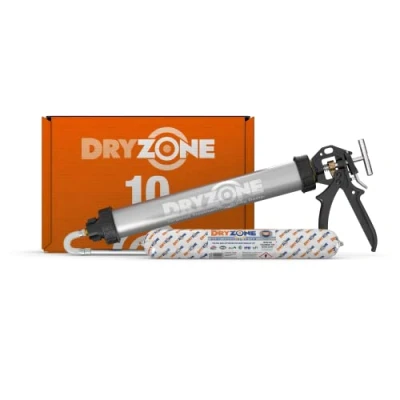 Image of Dryzone 600ml DPC Injection Cream Rising Damp Treatment (10 x + Applicator Gun)