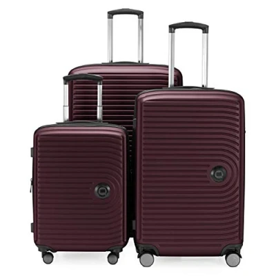 Image of Hauptstadtkoffer MITTE Expandable Luggage Set, Carry On Trolley 55cm + Medium Sized Suitcase 69cm LargeTrolley 76cm, ABS, TSA, Burgundy