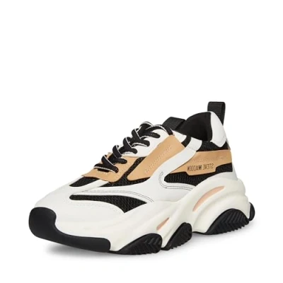 Image of Steve Madden Women&#039;s Possession Sneaker, Black/Tan, 8 UK