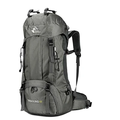 Image of 60L Waterproof Ultra Lightweight Packable Climbing Fishing Traveling Backpack Hiking Daypack,Backpack,Handy Foldable Camping Outdoor Bag with a Rain Cover (Grey)