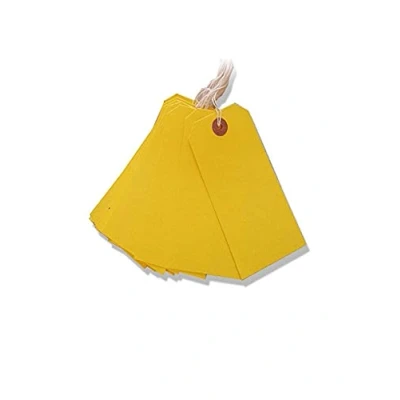 Image of 50 Pack 120 x 60mm Yellow Coloured Strung Tags