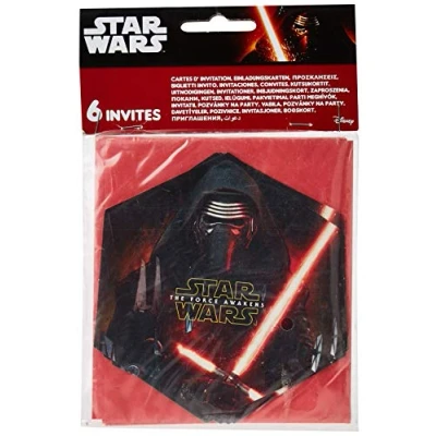 Image of Unique Party 72198 Star Wars 7 Invitations, Pack of 6