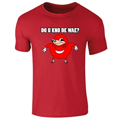 Image of Mens T Shirt Ugandan Knuckles Meme Do U Kno De Wae ? Red (L)