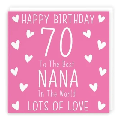 Image of Hunts England Large Nana 70th Birthday Card Happy 70 To The Best In World Lots Of Love Iconic Collection 210 x mm Age