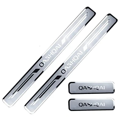 Image of 4Pcs Car Door Sill Protector Strips for NIS san Qashqai 2016 2022, Stainless Steel Kick Plates Scuff Guard Threshold Styling Decoration Accessories