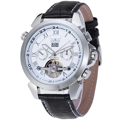 Image of FORSINING Men&#039;s Automatic Tourbillon Calendar Classic Band Wrist Watch JAG057M3S2