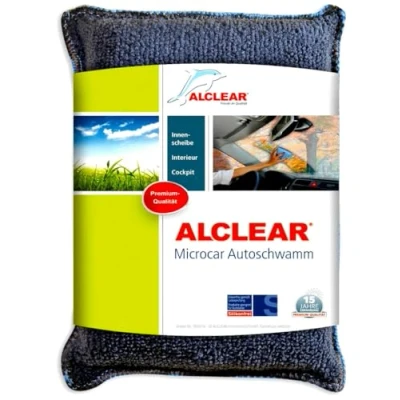 Image of ALCLEAR 950014 Microcar car sponge against fogged windscreen, care, blue/grey, made of microfiber cloth material, drying cloth, streak free