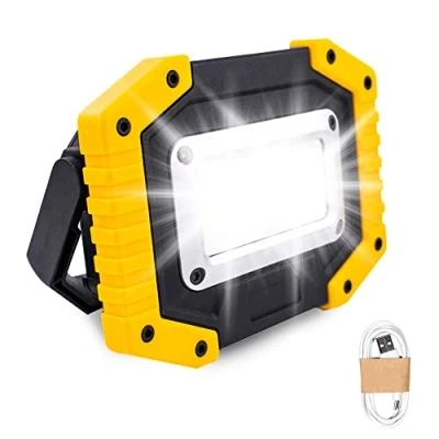 Image of Trongle LED Rechargeable Work Lights, 30W Floodlight Battery Security Light with 3 Modes Outdoor COB Camping Lights USB Waterproof for Yard, Garage, Fishing, Hiking(Battery Included)