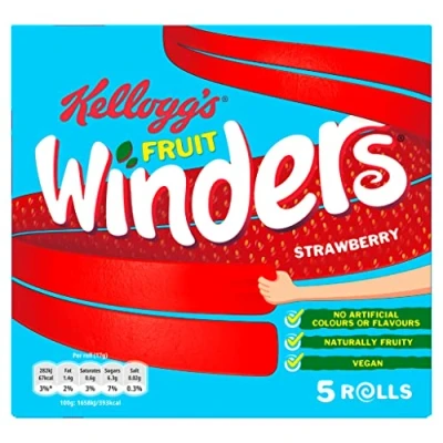 Image of Kellogg&#039;s Fruit Winders Strawberry Snack 5 x 17g