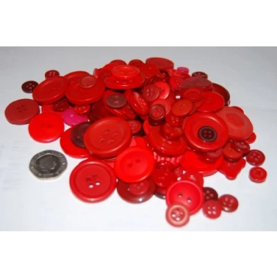 Image of celloexpress Red Buttons Mixed Sizes of Various for Sewing and Crafting Pack 100g