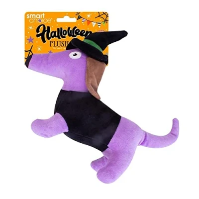 Image of YöL Halloween Plush Sausage Dog Toy Squeaker Puppy Pet Teething Chew Soft Pumpkin