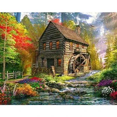Image of Springbok&#039;s 1000 Piece Jigsaw Puzzle Mill Cottage Unique Cut Pieces