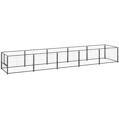 Image of vidaXL Dog Kennel Black 5 m² Steel