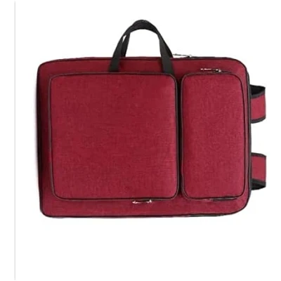 Image of A3 Art Portfolio Case Folder Waterproof Canvas Artwork Storage Portable Drawing Board Backpack Artist Carrying Tote Bag Large Painting Pads Organizer for Women Men,Red
