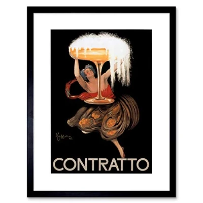 Image of Wee Blue Coo Advert Champagne Contratto Italy Drink Alcohol Framed Wall Art Print