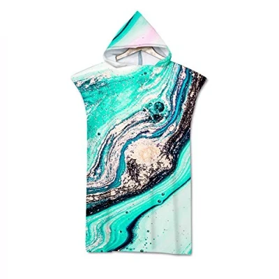 Image of Surwin Hooded Changing Robe Adult Surf Poncho Towel, Beach Towel Surfing Swimming Light Weight Compact Microfibre Wetsuit for Women and Men (70 * 110cm,Blue bright)
