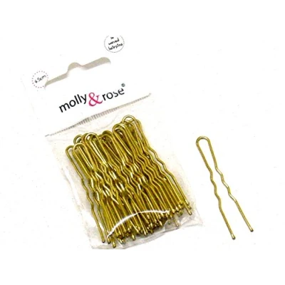 Image of La Peach Fashions Ladies Regular Hair Styling Pins Bobby Kirby Grips Bun Waved Size 45 mm (Blonde)