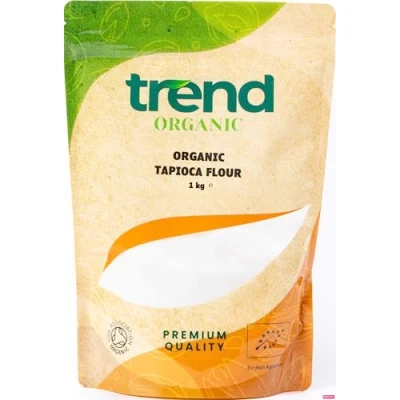 Image of Trend Organic Tapioca Flour Perfect for Cooking or as Thickening Agent Sauces and Soups Certified Organic, Vegan, Sustainably Sourced, Non GMO, No Additives Preservatives, Raw, 1kg