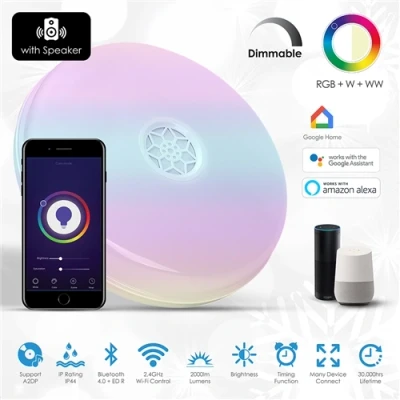 Image of Ener J Wi Fi Ceiling Lights 24W, RGB+W+WW, Dimmable with Bluetooth Speaker