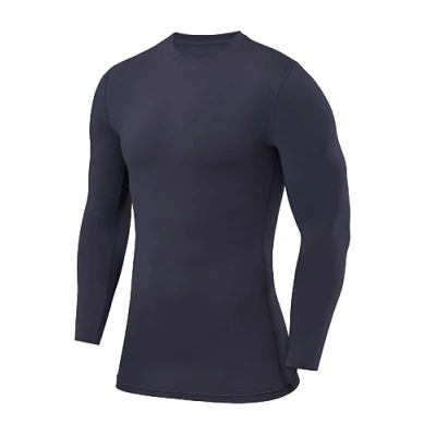 Image of PowerLayer Compression Tops for Men Base Layers Men&#039;s Running Top Thermal Shirt Crew Neck Graphite, M
