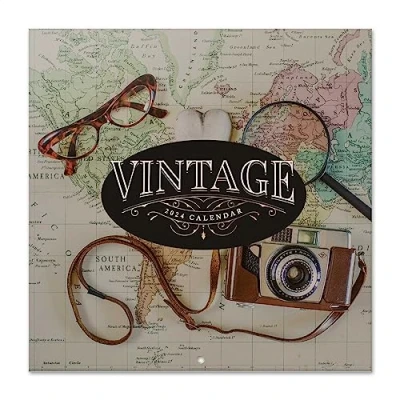 Image of Grupo Erik Vintage Wall Calendar 2024 12&quot; x 12 Month Planner Square Family Cool