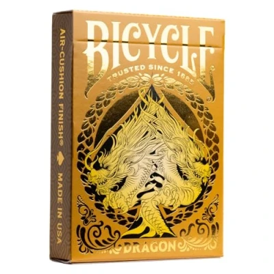 Image of Bicycle Gold Dragon Playing Cards 1 Deck, Air Cushion Finish, Professional, Superb Handling &amp; Durability, Great Gift For Card Collectors